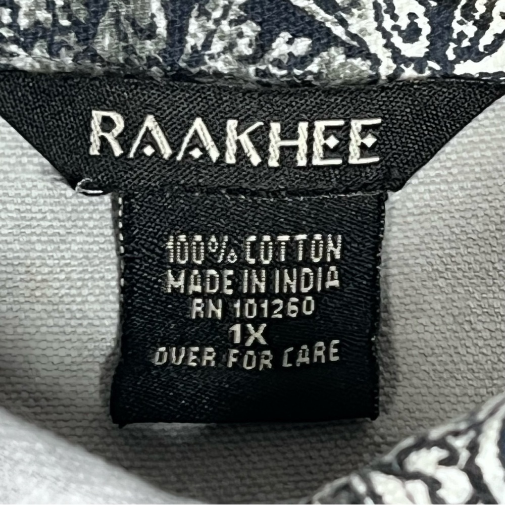 VTG RAAKHEE Sequin Black White City Skyline Button Up Top Women's Size 1X - Picture 15 of 16